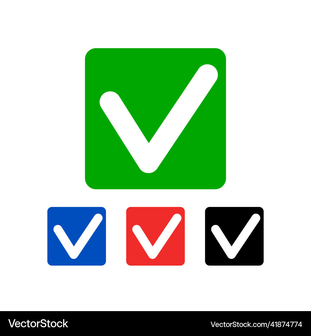 A set of checkbox icons with square A set of checkbox icons with square vector image