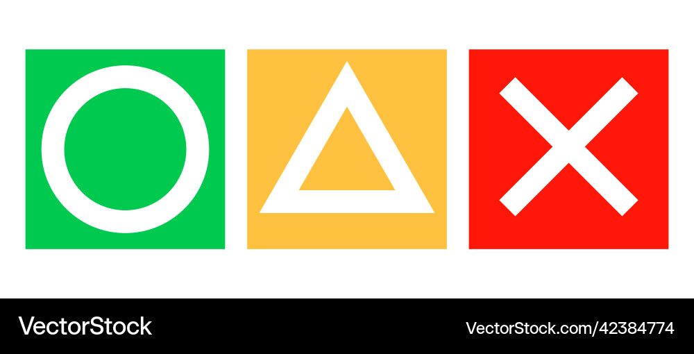 A set of icons with circle triangle and cross A set of icons with circle triangle and cross vector image