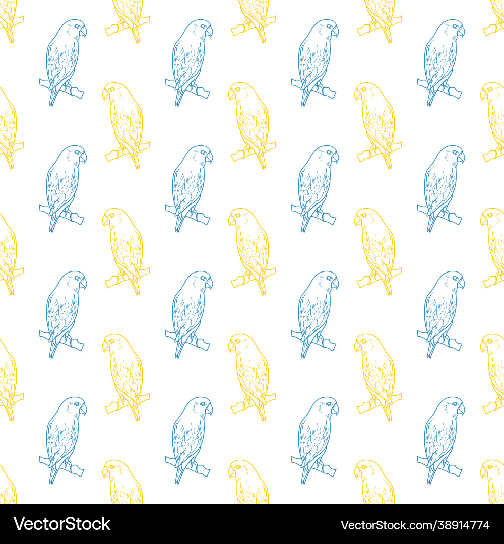 Bird background parrot repeat pattern design Bird background parrot repeat pattern design vector image
