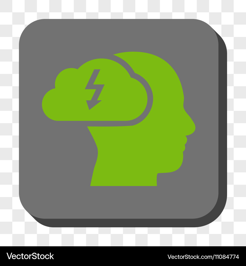 Brainstorming rounded square button vector image
