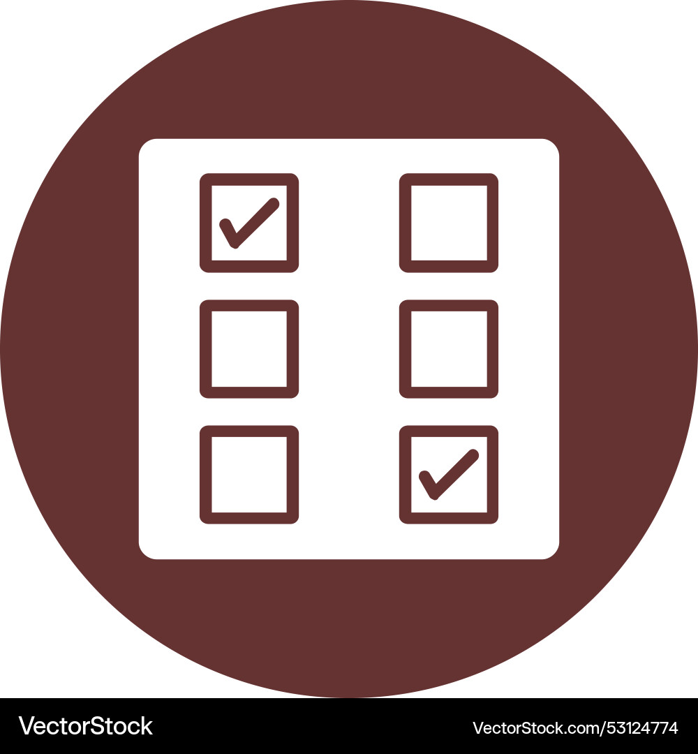 Checkbox glyph circle icon Vector Image