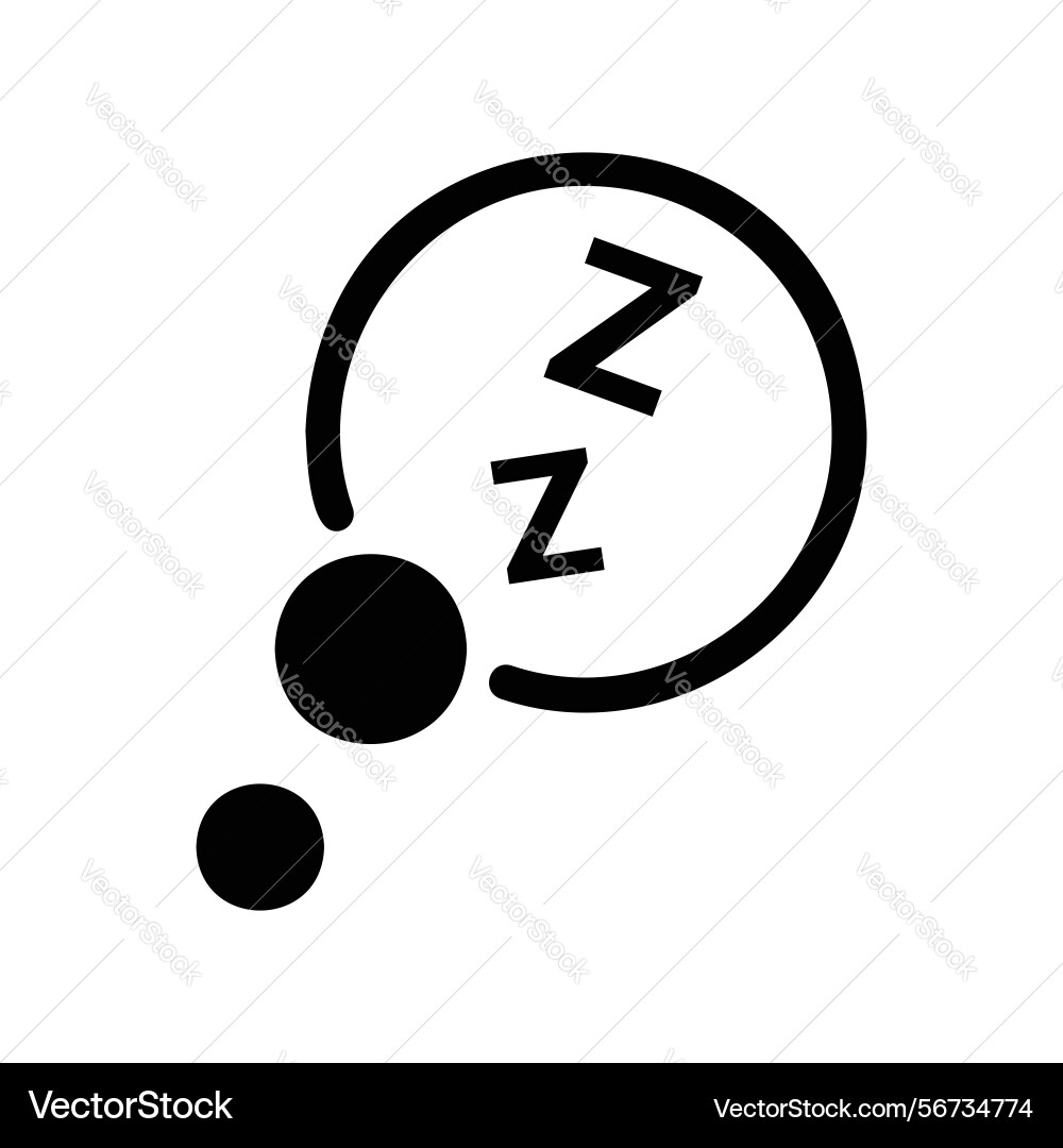Circle with zzz symbols and dots representing Vector Image