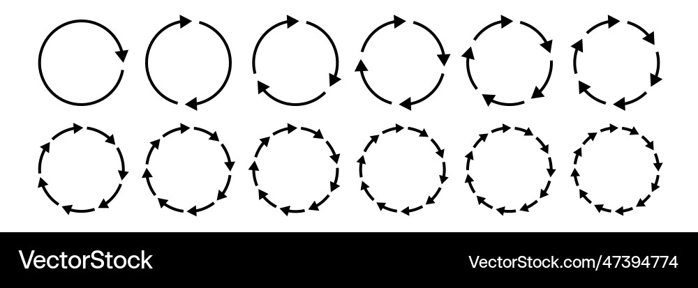 Circular Arrow Chart - Cycle Icon vector image