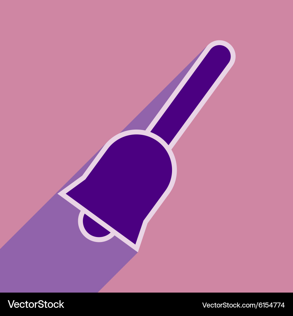 Flat with shadow icon and mobile application bell Vector Image