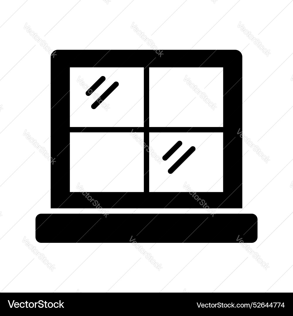 Glass window with different blocks icon Vector Image