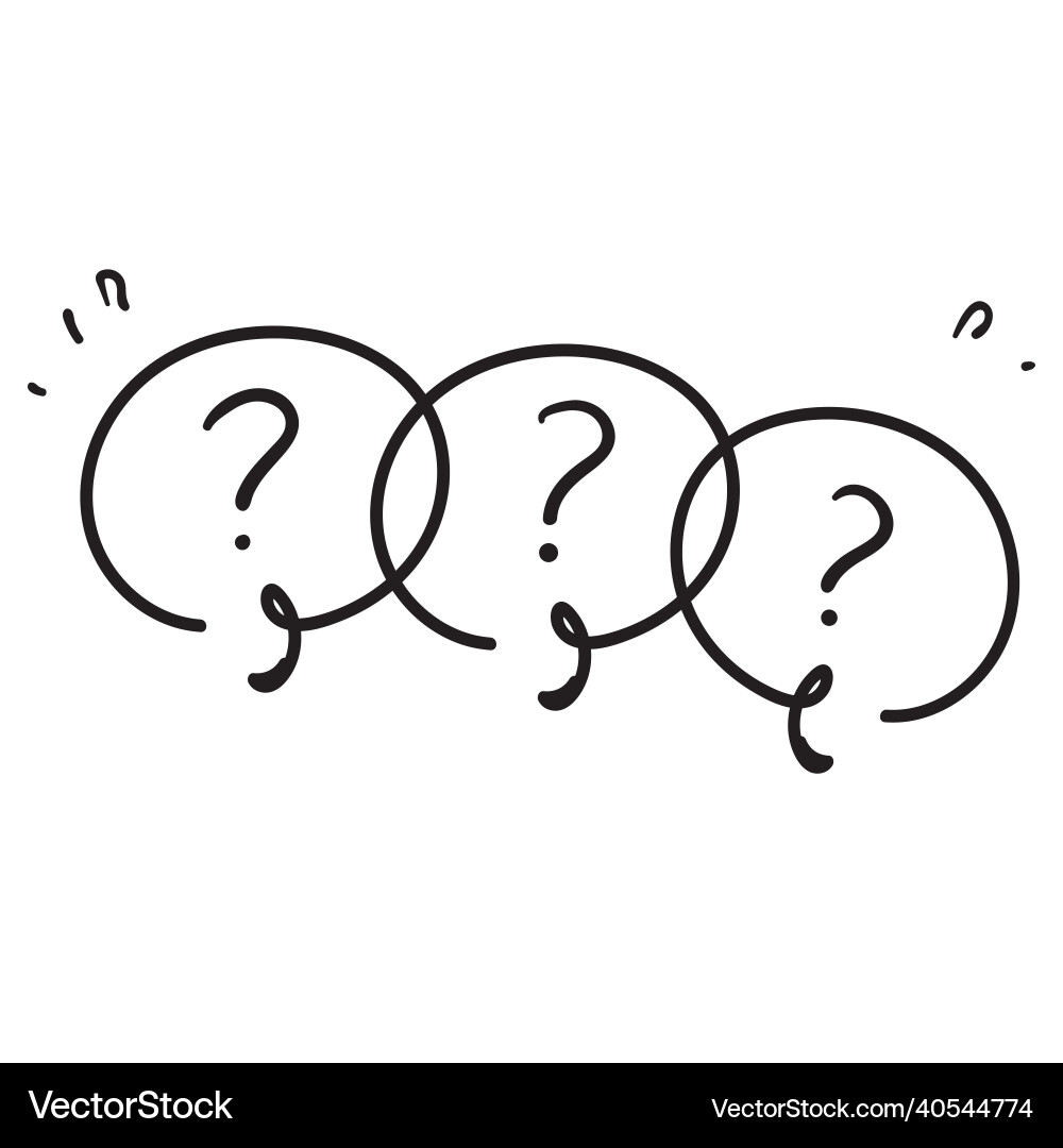 Hand drawn doodle message box with question mark Hand drawn doodle message box with question mark vector image