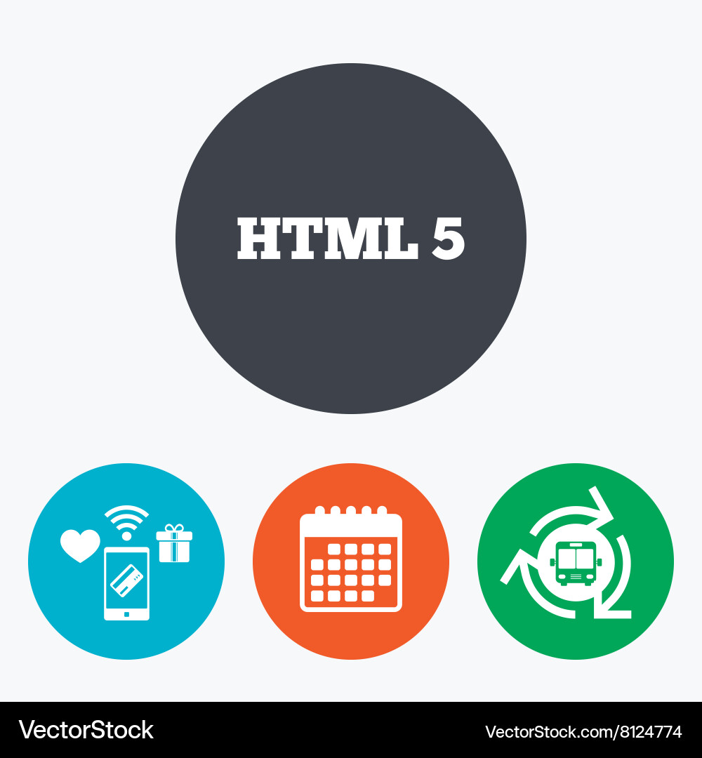 Html5 sign icon new markup language symbol vector image