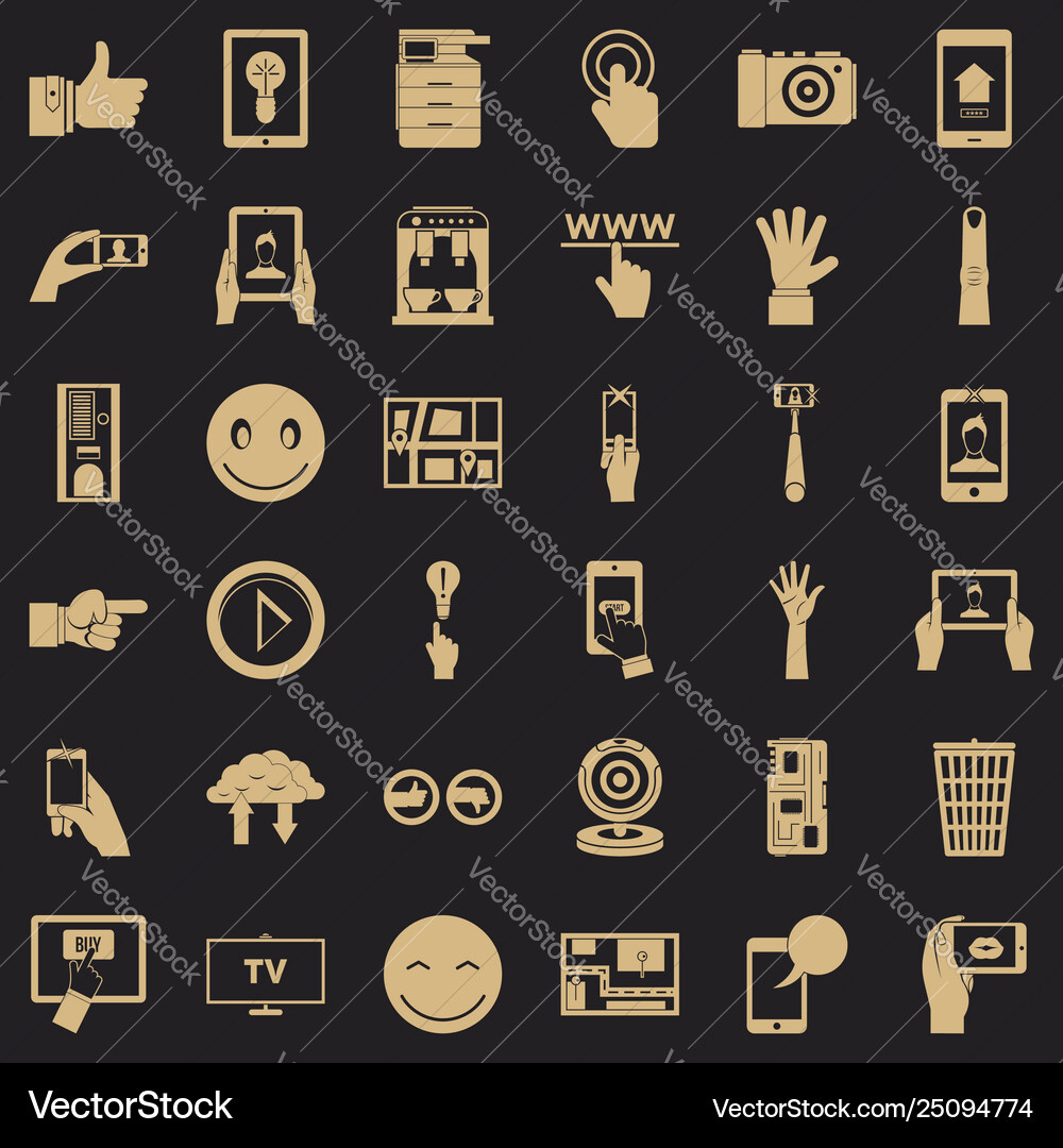 Information icons set simple style Information icons set simple style vector image