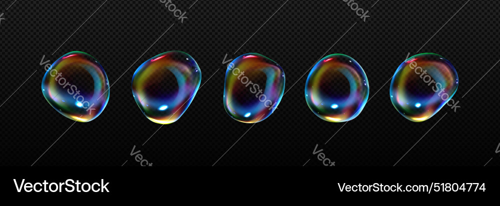 Iridescent soap bubble of round irregular shape Iridescent soap bubble of round irregular shape Vector Image