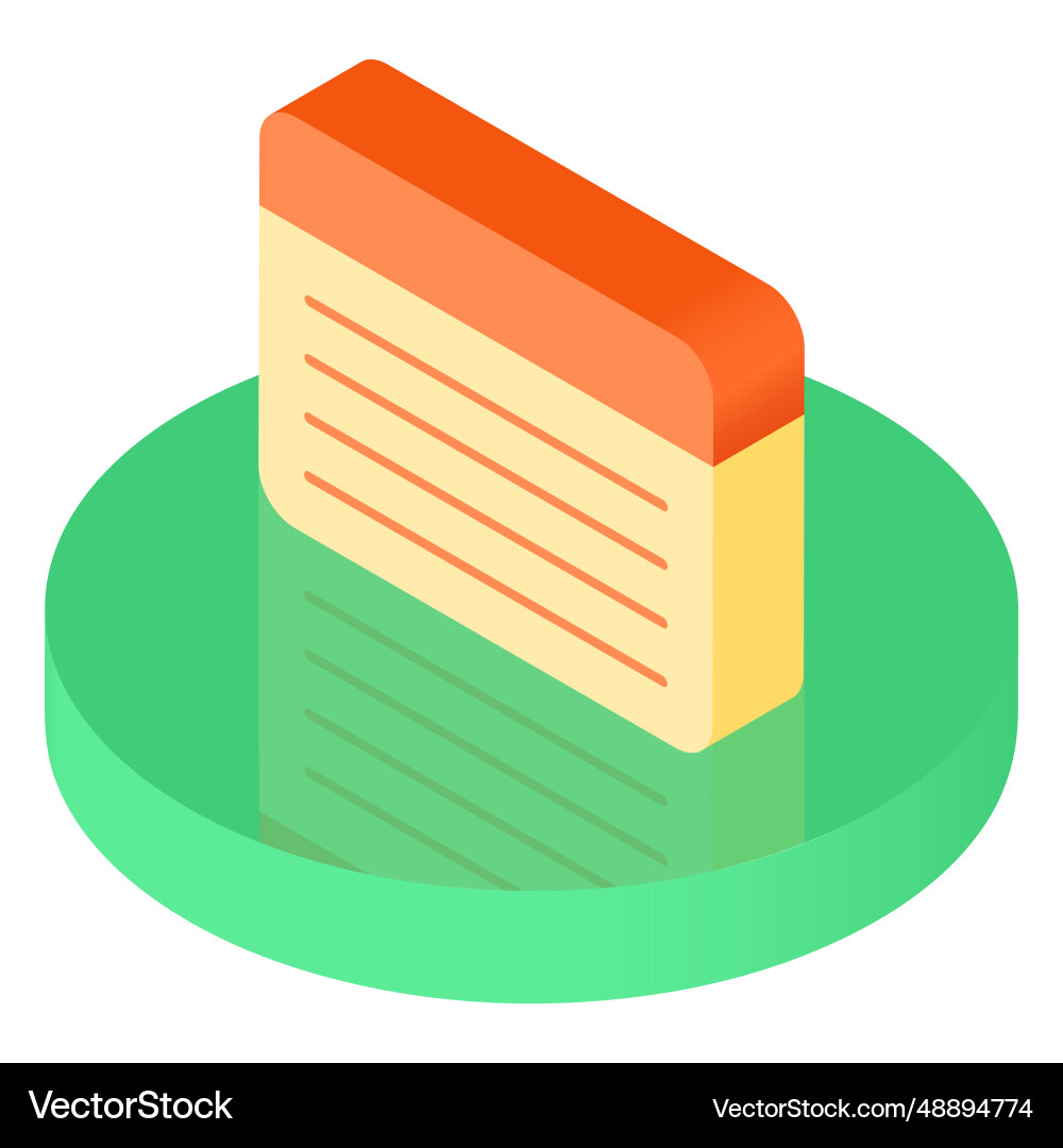 Isometric notebook sheet icon Isometric notebook sheet icon vector image