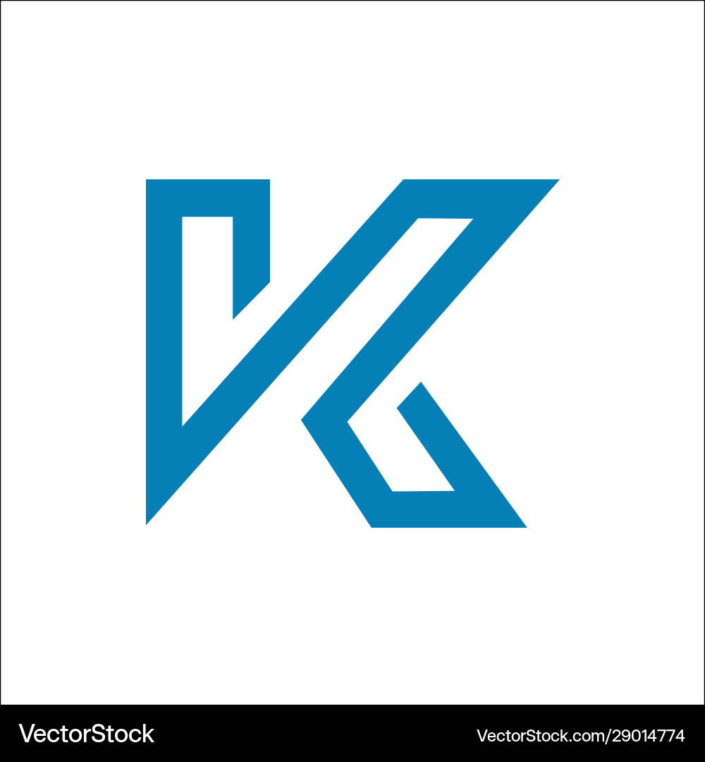 K logo initial letter design template Royalty Free Vector