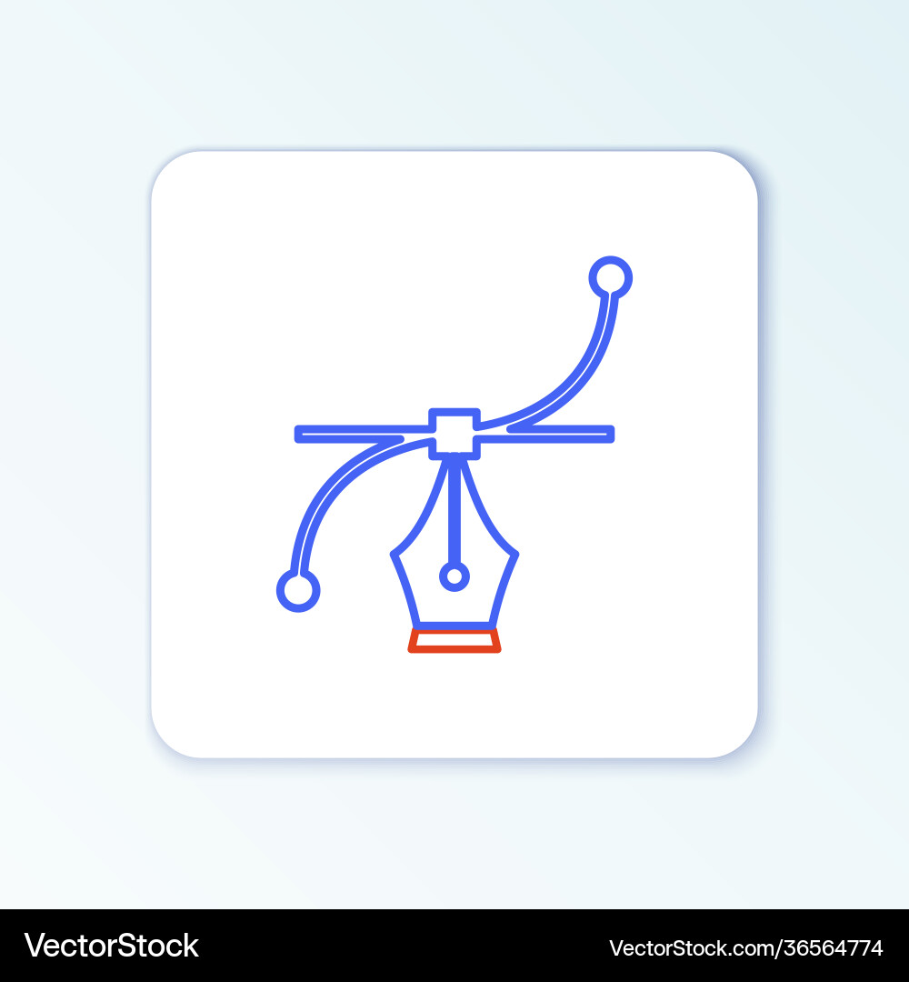 Line bezier curve icon isolated on white Vector Image