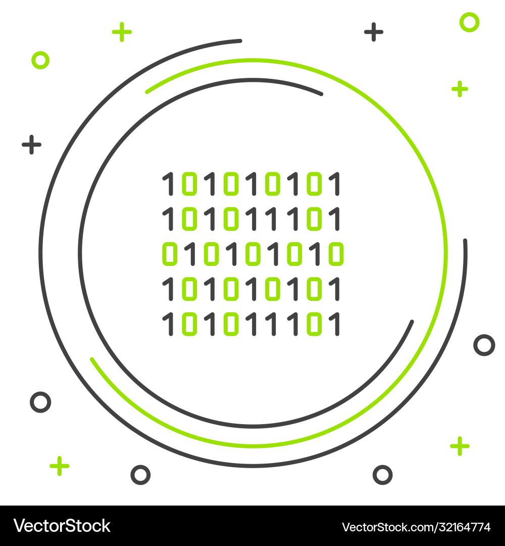 Line binary code icon isolated on white background Line binary code icon isolated on white background vector image