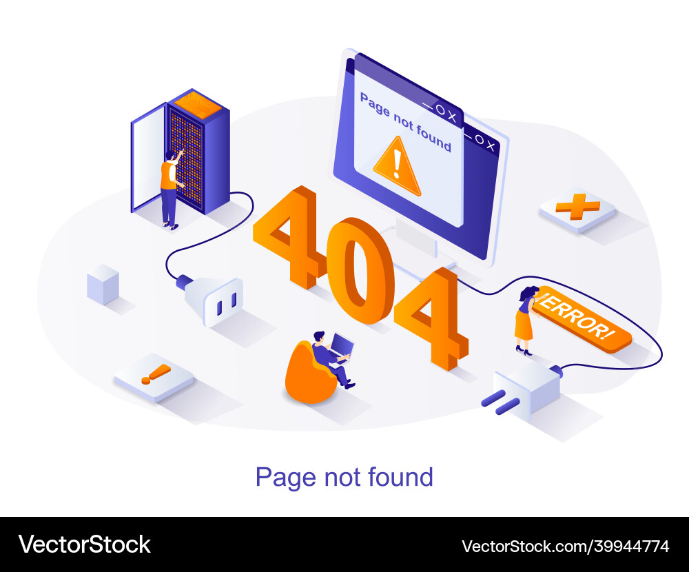 Page not found isometric web concept Vector Image