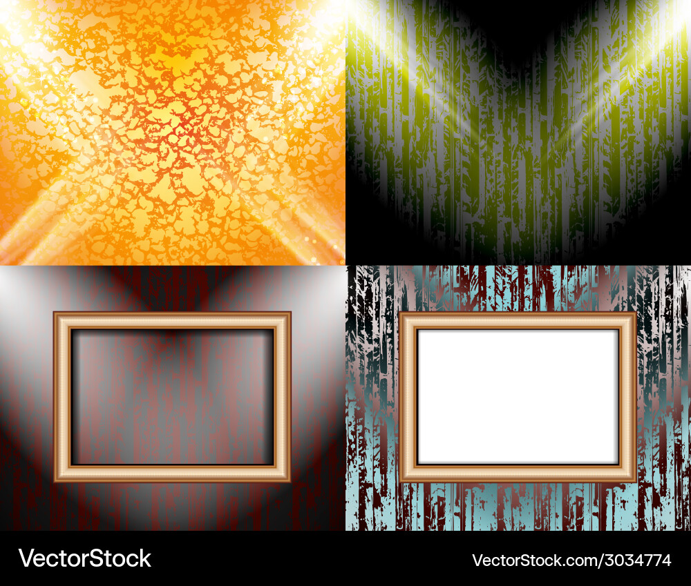 Set of background with frames and spotlights Vector Image