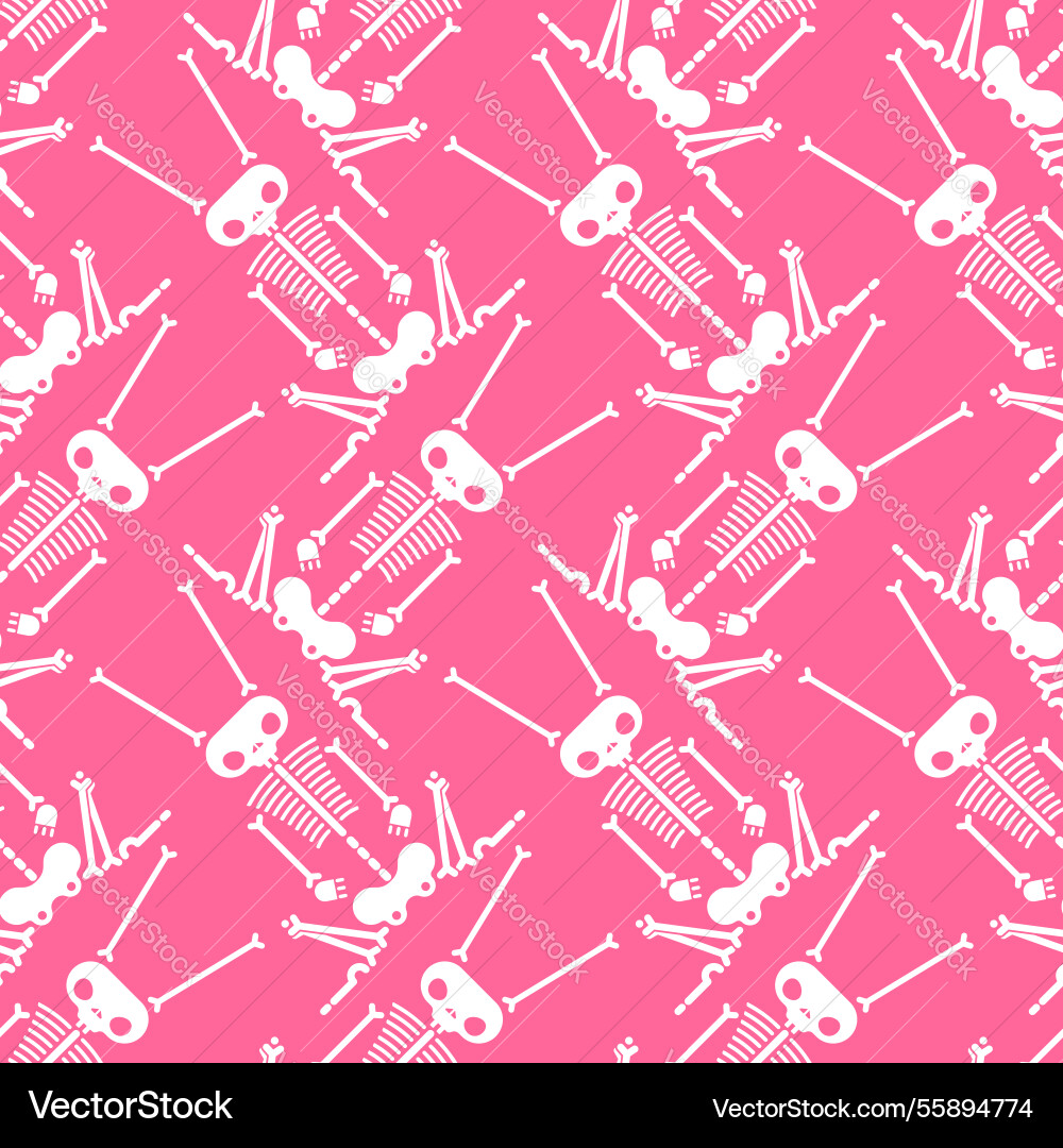 Skeleton rabbit cartoon pattern seamless skull Vector Image