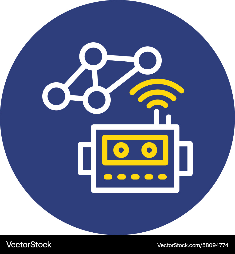 Social Robots Connection Vector Image