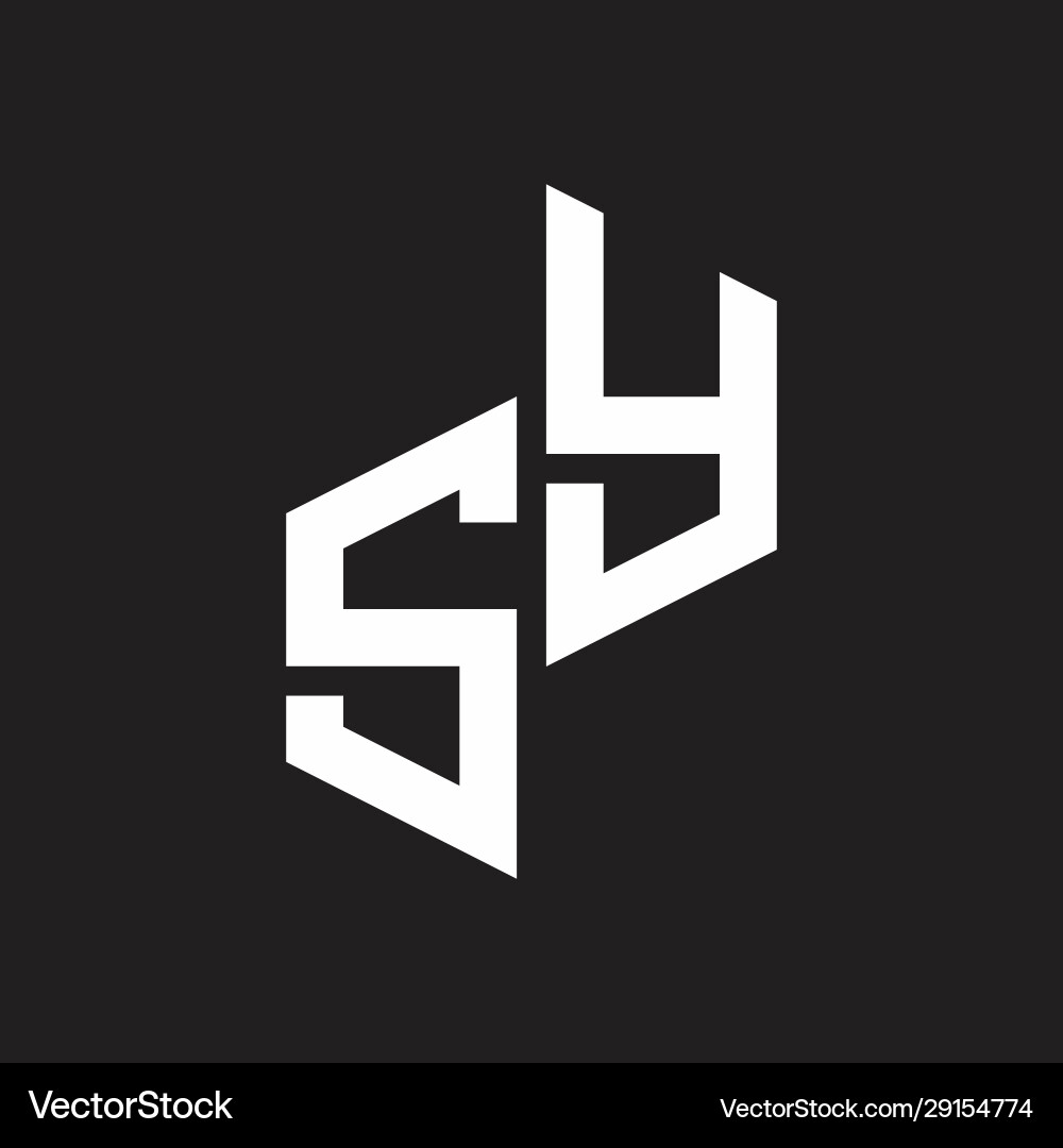 Sy initial letters logo monogram with up to down vector image