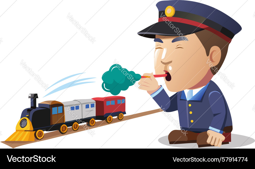 Train conductor with toy design generative Vector Image