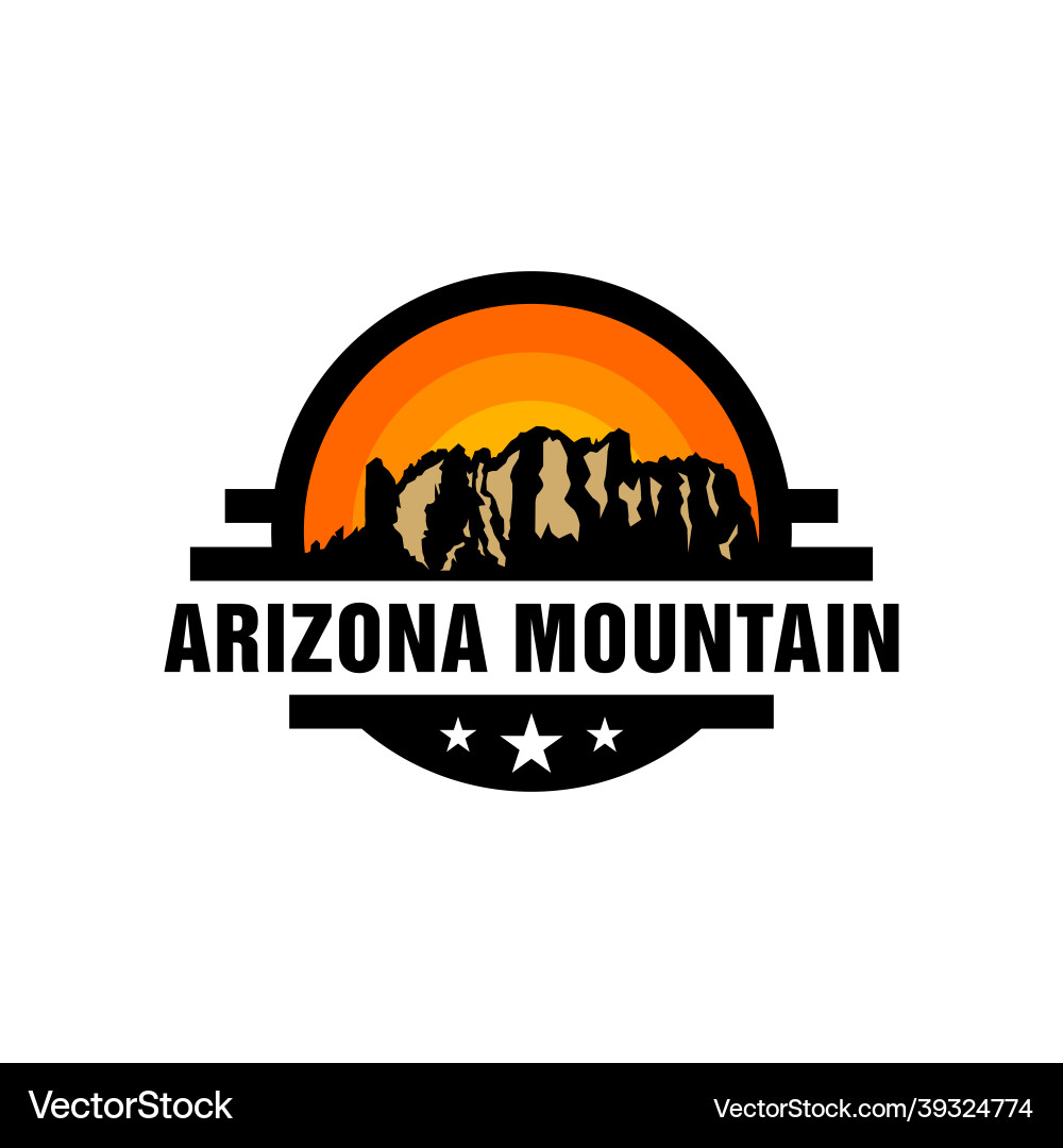 Vintage Logo arizona Wüste Bergkarte Vintage Logo arizona Wüste Bergkarte vektorbild