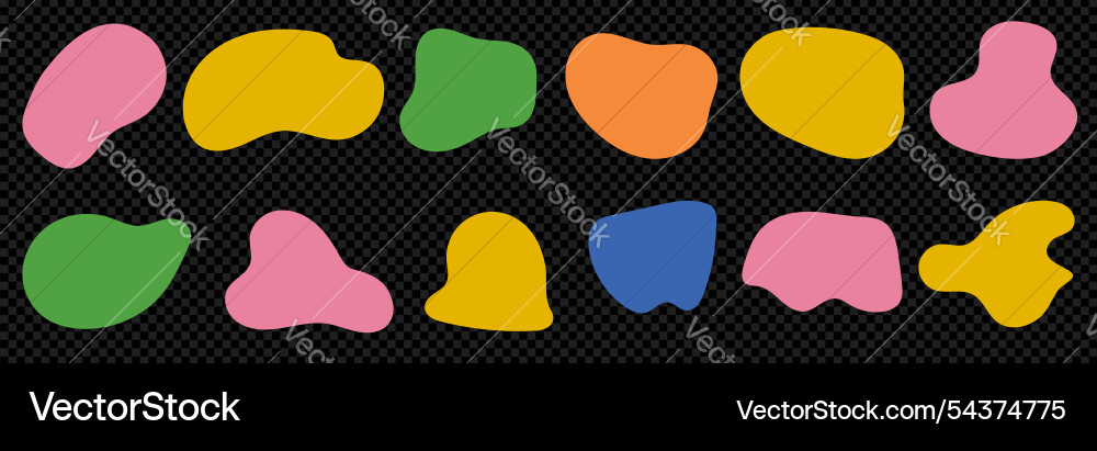 A kit of abstract simple rounded liquid blob vector image