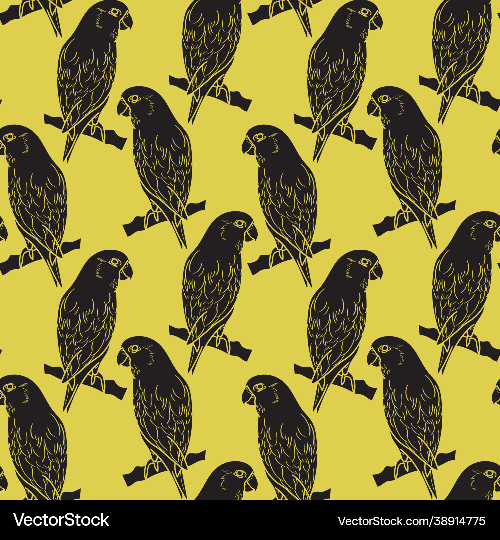Bird background parrot repeat pattern design Bird background parrot repeat pattern design vector image