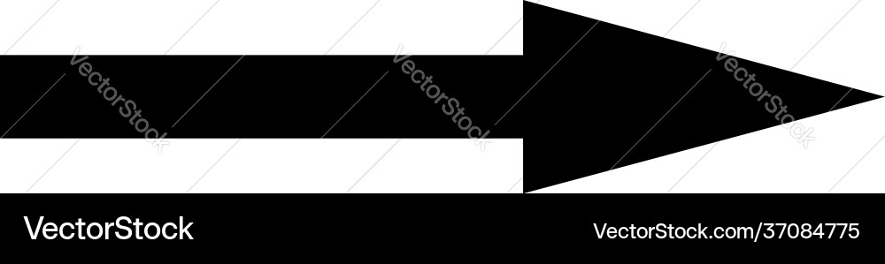 Black arrow pointing right shape element Vector Image