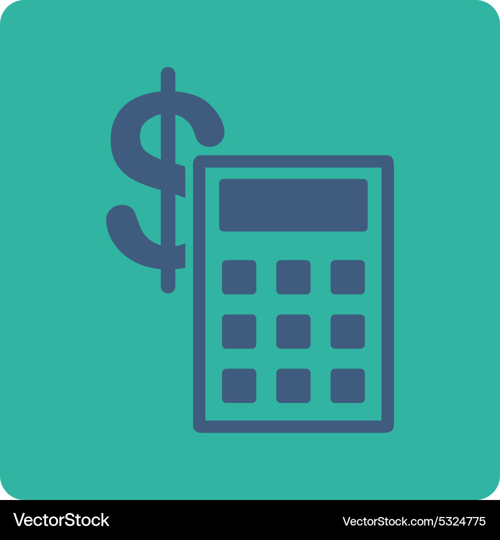 Calculation icon from commerce buttons overcolor Vector Image