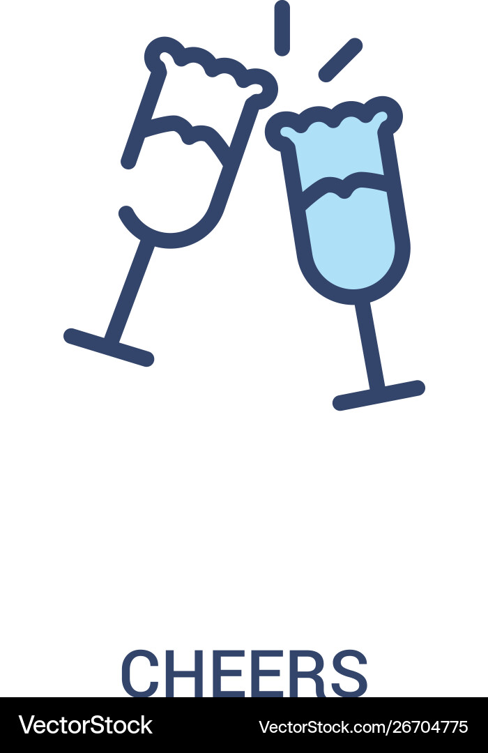 Cheers concept 2 colored icon simple line element Cheers concept 2 colored icon simple line element vector image