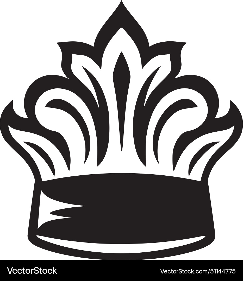 Chef hat - black and white Royalty Free Vector Image