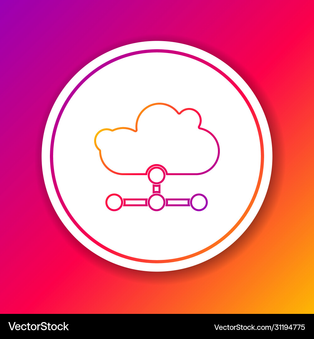 Color line network cloud connection icon isolated Vector Image