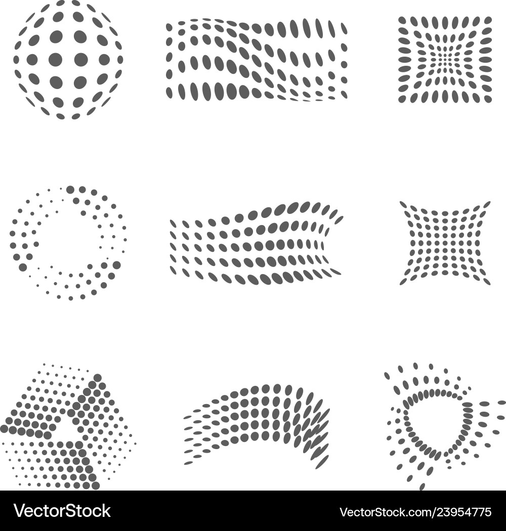 Halftone and dots logo design template set Halftone and dots logo design template set vector image