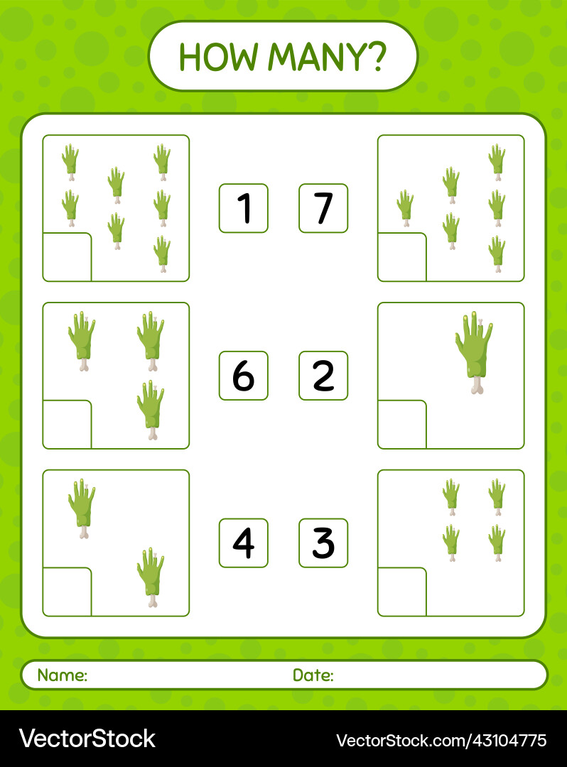 How many counting game with zombies hand vector image