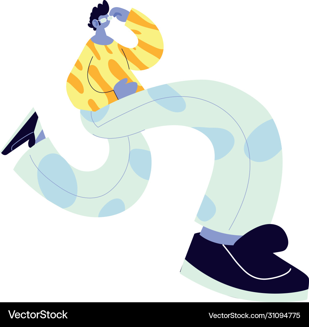 Man walking and dancing with style Man walking and dancing with style Vector Image