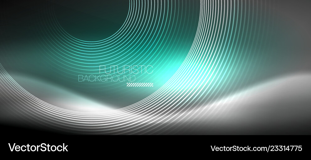 Neon circles abstract background shiny lines Neon circles abstract background shiny lines vector image