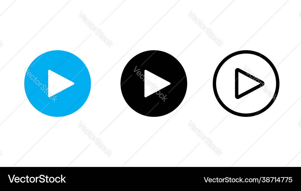 Play set button icons on transparent background Vector Image