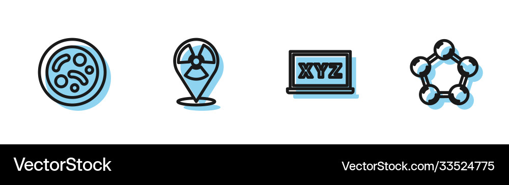 Set line xyz coordinate system bacteria Set line xyz coordinate system bacteria Vector Image