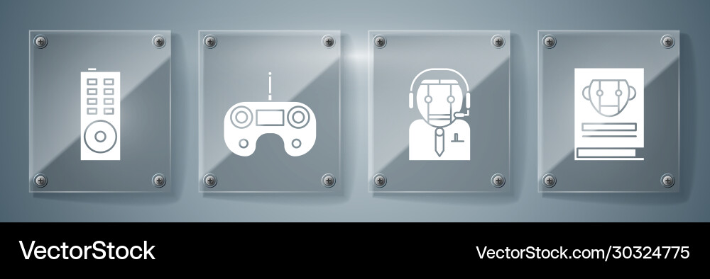 Set user manual worker robot remote control vector image
