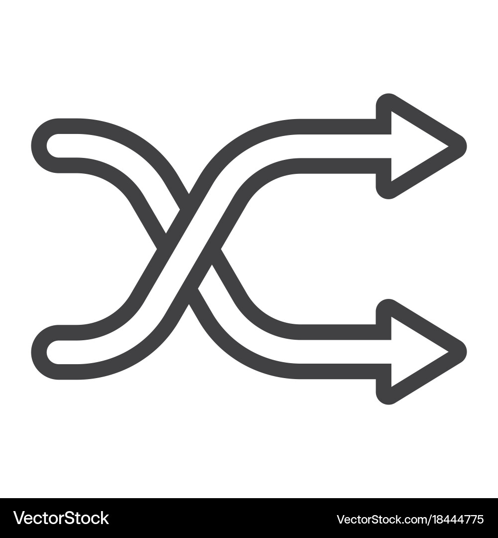 Shuffle line icon web and mobile button sign vector image