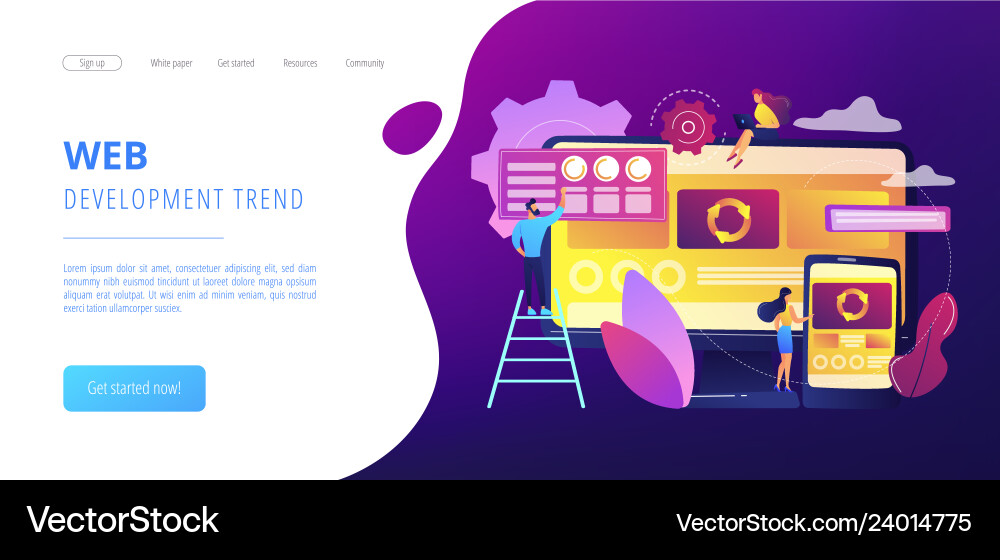 Single page application concept landing Single page application concept landing Vector Image