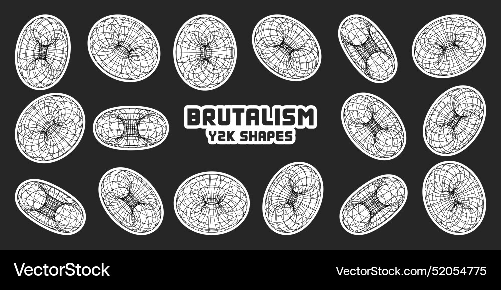 Wireframe shapes lined torus perspective mesh Wireframe shapes lined torus perspective mesh Vector Image