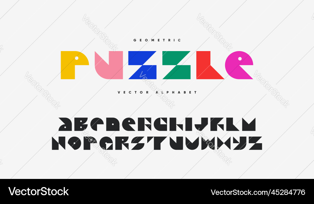 Abstract geometric font design Vector Image