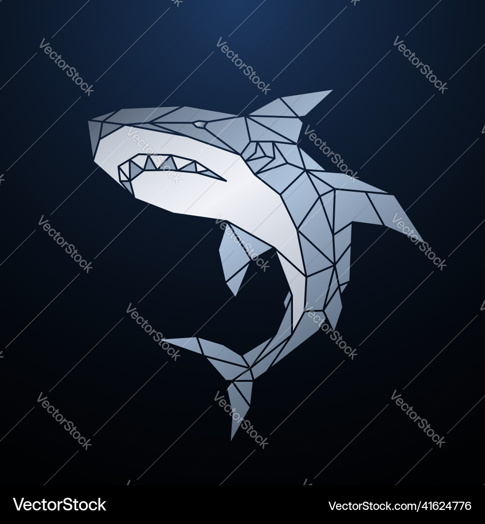 Abstract Polygonal Shark Vector Image