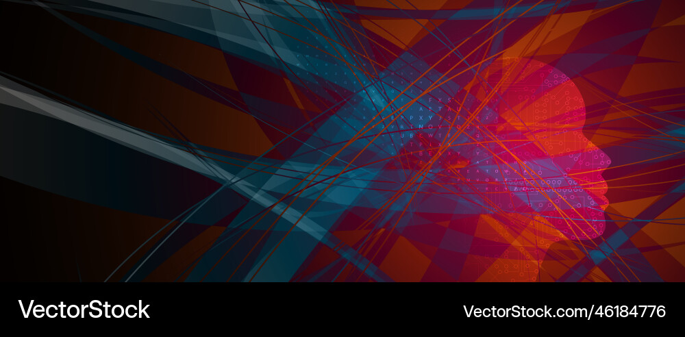Artificial intelligence technology web background vector image
