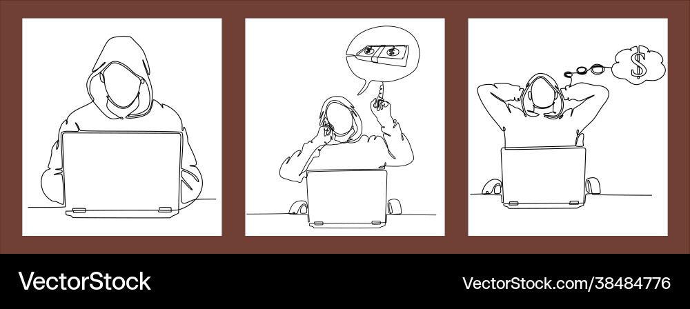 Continuous Line Art - Abstract Concept Vector Image