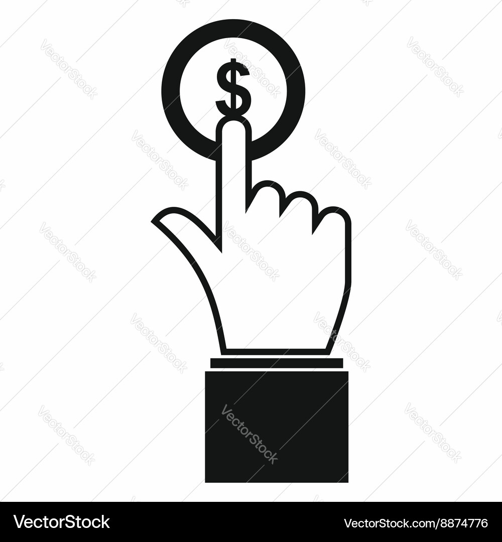 Dollar click sign icon simple style vector image