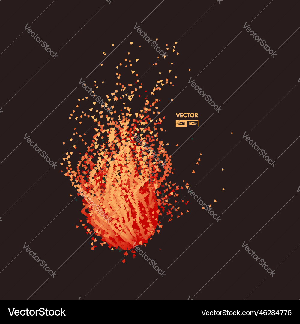 Flying meteor cosmic object array with dynamic vector image