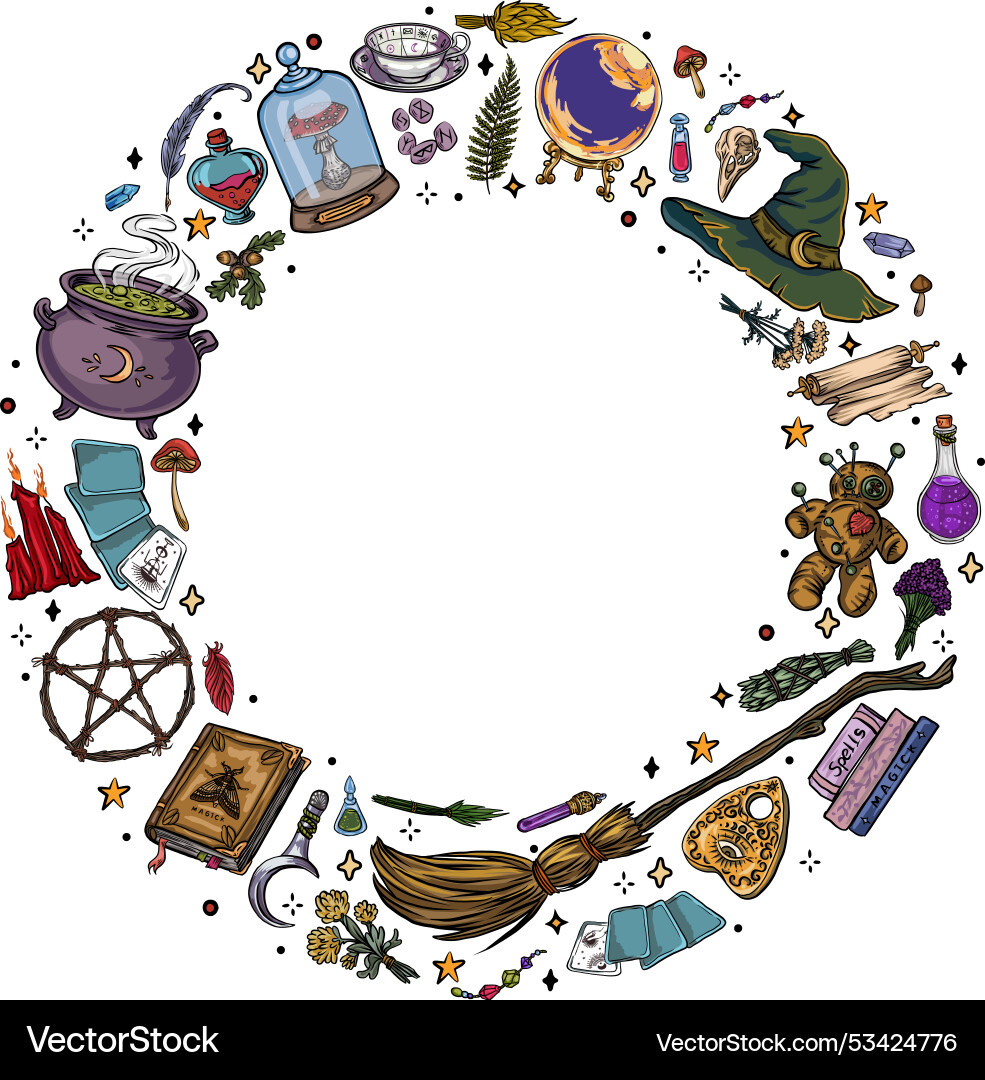 Halloween design round frame with space for text Halloween design round frame with space for text Vector Image