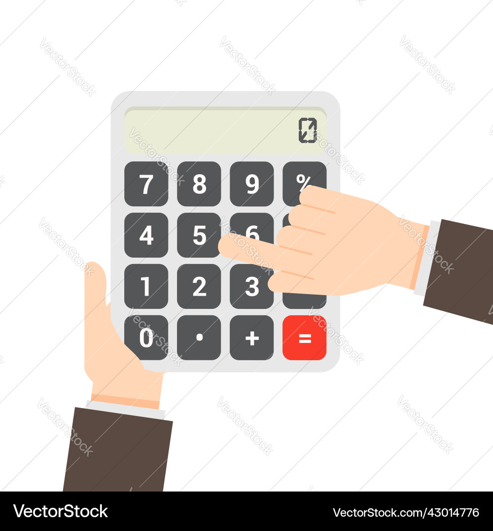 Hand business using calculator Vector Image