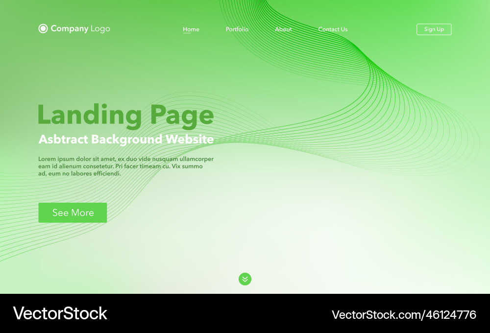 Landing page abstract wave background website vector image